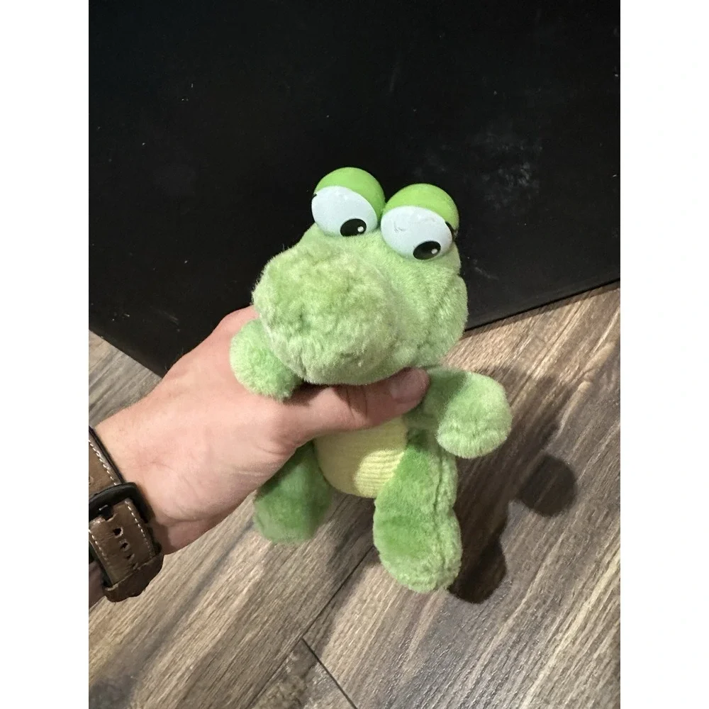 VGUC- Vintage-1988 Alligator Crocodile Plush Green Pink Baby‎ Applause